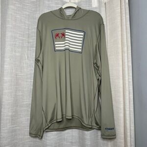 Kuiu AP Tech Long Sleeve Shirt Cool Touch Hooded Ram Flag UPF 50+ Men's XXL